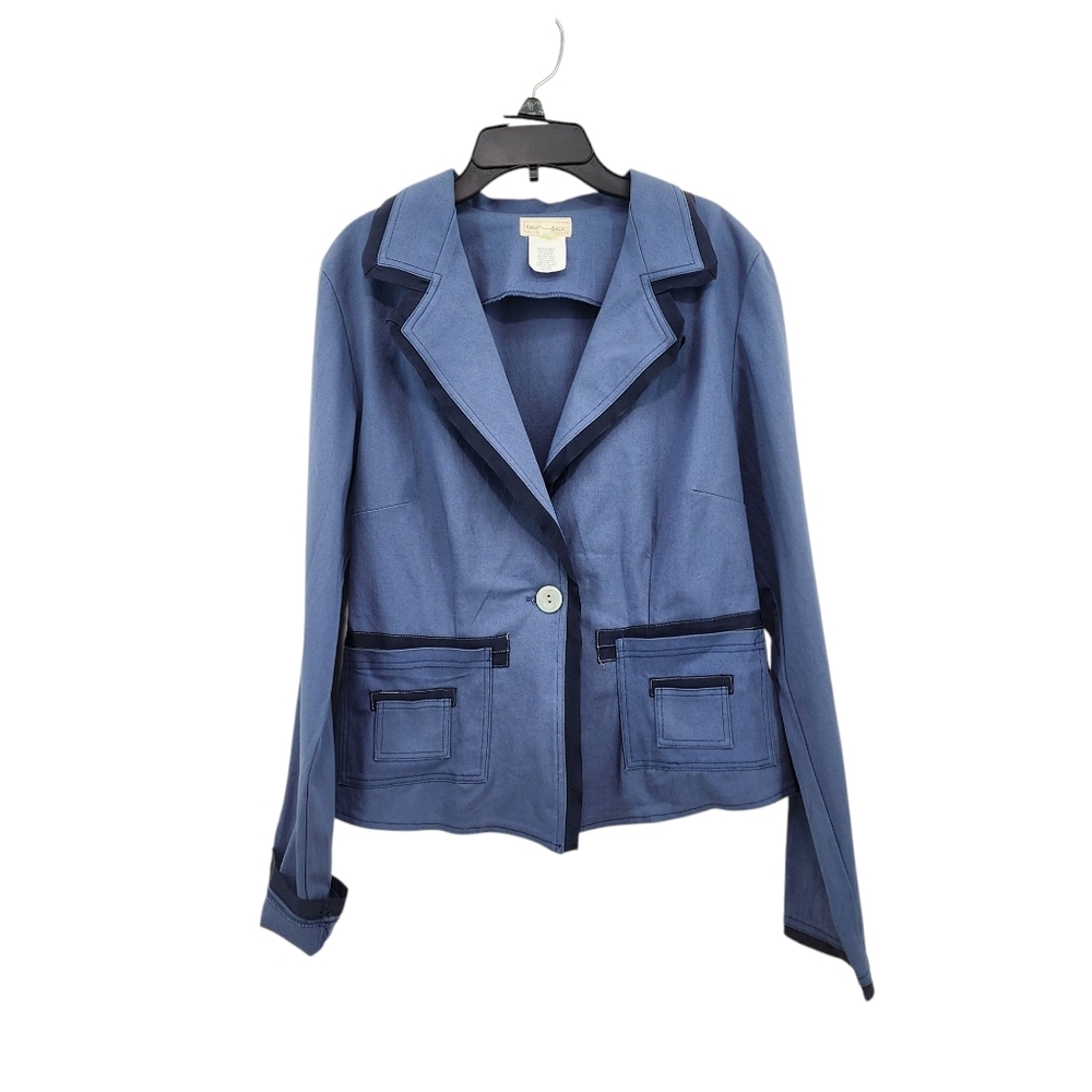 Neesh by DAR Vintage Women's Cotton Stretch Single Button Blazer Jacket - M